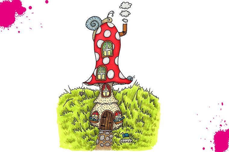 illustration svamp hus
